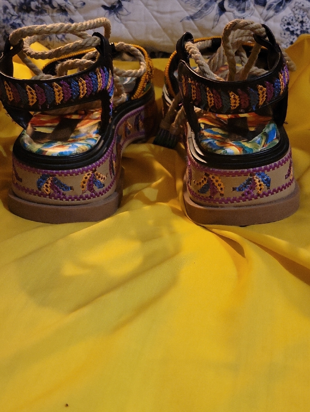 Farm Rio 2" Flatform/platform Sandals w Rubber Non-slip Sole. Size 38 Or 7 1/2 - Picture 2 of 9